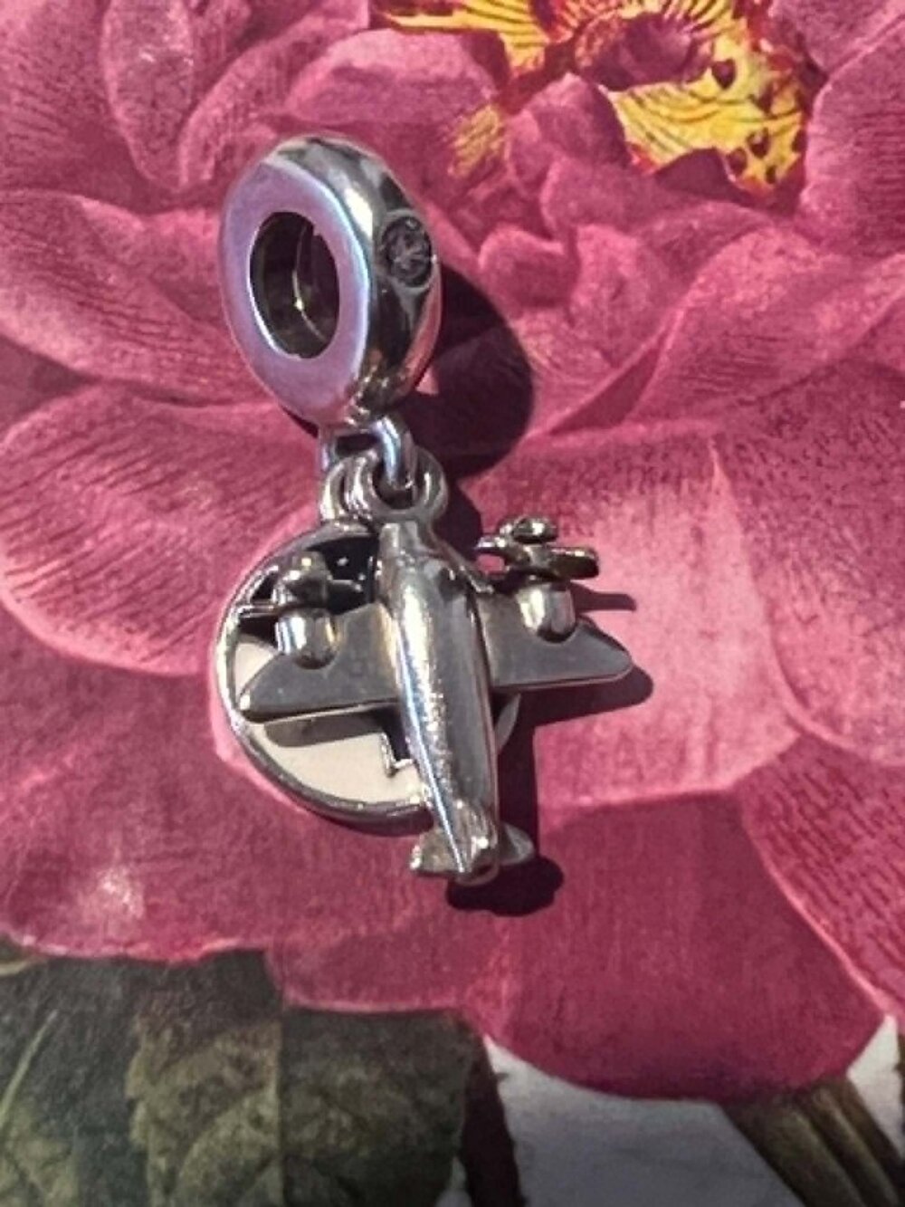 Authentic Pandora Propeller Plane Dangle Charm #798027CZ
